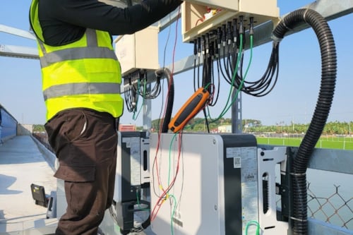 On-site Inspection of solar pannel in PV power plant