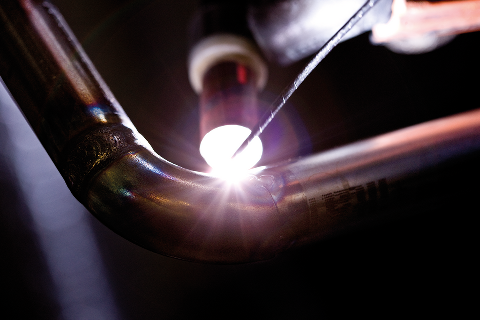 Lödning av kopparrör. 