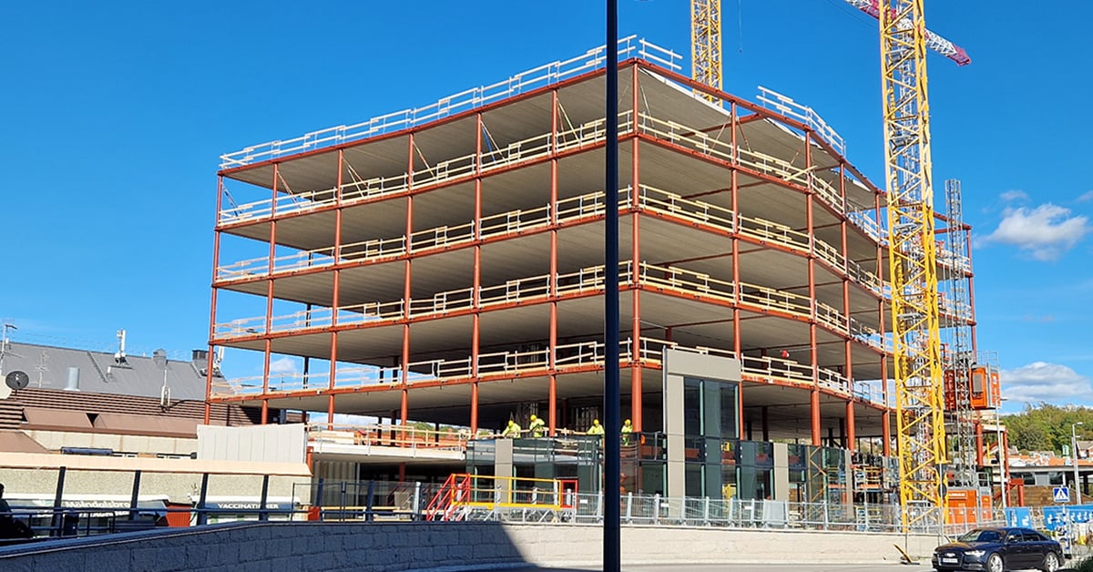 Stålkonstruktionen för en fastighet. 